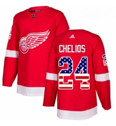 Youth Adidas Detroit Red Wings 24 Chris Chelios Authentic Red USA Flag Fashion NHL Jersey Youth Adidas Detroit Red Wings 24 Chris Chelios Authentic Red USA Flag Fashion NHL Jersey