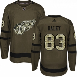 Youth Adidas Detroit Red Wings 83 Trevor Daley Premier Green Salute to Service NHL Jersey 