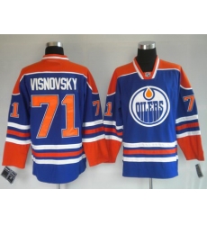 Edmonton Oilers #71 VISNOVSKY blue Jerseys