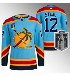 Men Florida Panthers 12 Eric Staal Blue 2023 Stanley Cup Final Reverse Retro Stitched Jersey Men Florida Panthers 12 Eric Staal Blue 2023 Stanley Cup Final Reverse Retro Stitched Jersey
