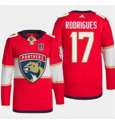 Men Florida Panthers 17 Evan Rodrigues Red 2024 Stanley Cup Final Patch Stitched Jersey Men Florida Panthers 17 Evan Rodrigues Red 2024 Stanley Cup Final Patch Stitched Jersey