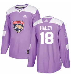 Mens Adidas Florida Panthers 18 Micheal Haley Authentic Purple Fights Cancer Practice NHL Jersey Mens Adidas Florida Panthers 18 Micheal Haley Authentic Purple Fights Cancer Practice NHL Jersey