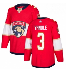 Mens Adidas Florida Panthers 3 Keith Yandle Premier Red Home NHL Jersey 