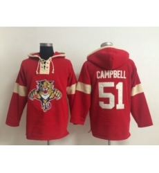 NHL Florida Panthers #51 Brian Campbell Red jerseys(pullover hooded sweatshirt) NHL Florida Panthers #51 Brian Campbell Red jerseys(pullover hooded sweatshirt)