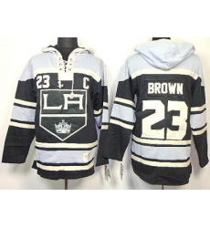 Los Angeles Kings 23 Dustin Brown Black Lace-Up NHL Jersey Hoodies Los Angeles Kings 23 Dustin Brown Black Lace-Up NHL Jersey Hoodies