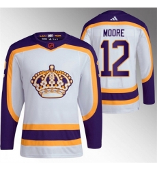 Men Los Angeles Kings 12 Trevor Moore White 2022 Reverse Retro Stitched Jersey Men Los Angeles Kings 12 Trevor Moore White 2022 Reverse Retro Stitched Jersey