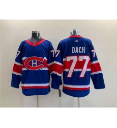 Men Montreal Canadiens 77 Kirby Dach Blue Stitched Jersey Men Montreal Canadiens 77 Kirby Dach Blue Stitched Jersey