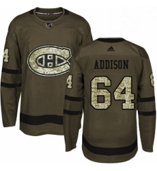 Mens Adidas Montreal Canadiens 64 Jeremiah Addison Authentic Green Salute to Service NHL Jersey Mens Adidas Montreal Canadiens 64 Jeremiah Addison Authentic Green Salute to Service NHL Jersey