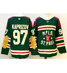 Men Minnesota Wild 97 Kirill Kaprizov Green 2024 25 Stitched Hockey Jersey