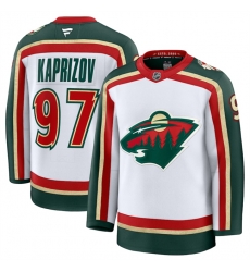 Men Minnesota Wild 97 Kirill Kaprizov White 2025 25th Anniversary Stitched Hockey Jersey