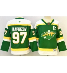 Youth Minnesota Wild 97 Kirill Kaprizov Green 2024 25 Alternate With A Patch Stitched Hockey Jersey