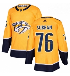 Mens Adidas Nashville Predators 76 PK Subban Authentic Gold Home NHL Jersey Mens Adidas Nashville Predators 76 PK Subban Authentic Gold Home NHL Jersey