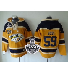 Predators #59 Roman Josi Yellow Sawyer Hooded Sweatshirt 2017 Stanley Cup Final Patch Stitched NHL Jersey Predators #59 Roman Josi Yellow Sawyer Hooded Sweatshirt 2017 Stanley Cup Final Patch Stitched NHL Jersey