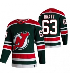 Men New Jersey Devils 63 Jesper Bratt Green Adidas 2020 21 Reverse Retro Alternate NHL Jersey Men New Jersey Devils 63 Jesper Bratt Green Adidas 2020 21 Reverse Retro Alternate NHL Jersey