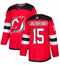 Mens Adidas New Jersey Devils 15 Jamie Langenbrunner Authentic Red Home NHL Jersey Mens Adidas New Jersey Devils 15 Jamie Langenbrunner Authentic Red Home NHL Jersey