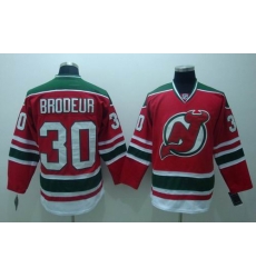New Jersey Devils #30 Brodeur Red green 3RD Hockey Jersey New Jersey Devils #30 Brodeur Red green 3RD Hockey Jersey