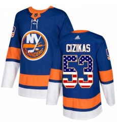 Mens Adidas New York Islanders 53 Casey Cizikas Authentic Royal Blue USA Flag Fashion NHL Jersey Mens Adidas New York Islanders 53 Casey Cizikas Authentic Royal Blue USA Flag Fashion NHL Jersey