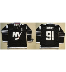 New York Islanders #91 John Tavares Black Alternate Stitched NHL Jersey New York Islanders #91 John Tavares Black Alternate Stitched NHL Jersey