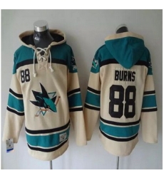 San Jose Sharks #88 Brent Burns Cream Sawyer Hooded Sweatshirt Stitched NHL jersey San Jose Sharks #88 Brent Burns Cream Sawyer Hooded Sweatshirt Stitched NHL jersey