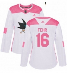 Womens Adidas San Jose Sharks 16 Eric Fehr Authentic White Pink Fashion NHL Jerse Womens Adidas San Jose Sharks 16 Eric Fehr Authentic White Pink Fashion NHL Jerse