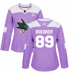 Womens Adidas San Jose Sharks 89 Mikkel Boedker Authentic Purple Fights Cancer Practice NHL Jersey Womens Adidas San Jose Sharks 89 Mikkel Boedker Authentic Purple Fights Cancer Practice NHL Jersey