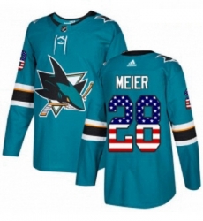 Youth Adidas San Jose Sharks 28 Timo Meier Authentic Teal Green USA Flag Fashion NHL Jersey Youth Adidas San Jose Sharks 28 Timo Meier Authentic Teal Green USA Flag Fashion NHL Jersey