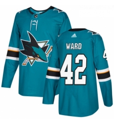 Youth Adidas San Jose Sharks 42 Joel Ward Authentic Teal Green Home NHL Jersey Youth Adidas San Jose Sharks 42 Joel Ward Authentic Teal Green Home NHL Jersey