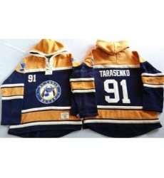 St. Louis Blues 91 Vladimir Tarasenko Navy Blue Gold Sawyer Hooded Sweatshirt Stitched Jersey St. Louis Blues 91 Vladimir Tarasenko Navy Blue Gold Sawyer Hooded Sweatshirt Stitched Jersey