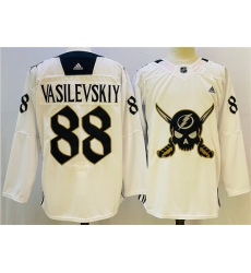 Men Tampa Bay Lightning 88 Andrei Vasilevskiy White Stitched Jersey Men Tampa Bay Lightning 88 Andrei Vasilevskiy White Stitched Jersey