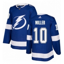 Mens Adidas Tampa Bay Lightning 10 JT Miller Authentic Royal Blue Home NHL Jersey 