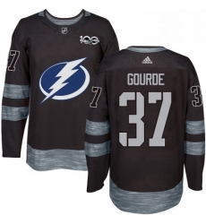 Mens Adidas Tampa Bay Lightning 37 Yanni Gourde Authentic Black 1917 2017 100th Anniversary NHL Jersey Mens Adidas Tampa Bay Lightning 37 Yanni Gourde Authentic Black 1917 2017 100th Anniversary NHL Jersey