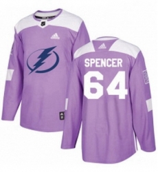 Mens Adidas Tampa Bay Lightning 64 Matthew Spencer Authentic Purple Fights Cancer Practice NHL Jersey Mens Adidas Tampa Bay Lightning 64 Matthew Spencer Authentic Purple Fights Cancer Practice NHL Jersey