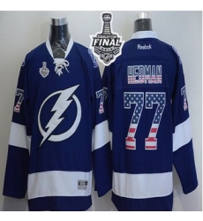 Tampa Bay Lightning #77 Victor Hedman Blue USA Flag Fashion 2015 Stanley Cup Stitched NHL Jersey Tampa Bay Lightning #77 Victor Hedman Blue USA Flag Fashion 2015 Stanley Cup Stitched NHL Jersey