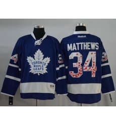 Maple Leafs #34 Auston Matthews Blue Canada Flag Fashion Stitched NHL Jersey Maple Leafs #34 Auston Matthews Blue Canada Flag Fashion Stitched NHL Jersey