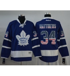 Maple Leafs #34 Auston Matthews Blue USA Flag Fashion Stitched NHL Jersey Maple Leafs #34 Auston Matthews Blue USA Flag Fashion Stitched NHL Jersey