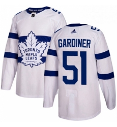 Mens Adidas Toronto Maple Leafs 51 Jake Gardiner Authentic White 2018 Stadium Series NHL Jersey 