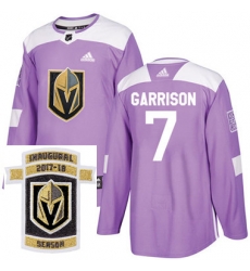 Adidas Golden Knights #7 Jason Garrison Purple Authentic Fights Cancer Stitched NHL Inaugural Season Patch Jersey Adidas Golden Knights #7 Jason Garrison Purple Authentic Fights Cancer Stitched NHL Inaugural Season Patch Jersey