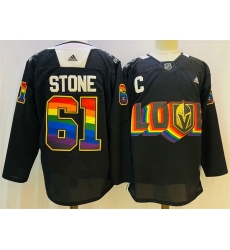 Men Vegas Golden Knights 61 Mark Stone Black 2024 25 Stitched Hockey Jersey