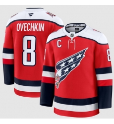 Men Washington Capitals 8 Alexander Ovechkin Red 2025 26 With C Patch Alternate Stitched Hockey Jersey