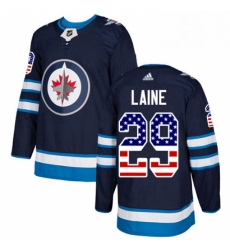 Mens Adidas Winnipeg Jets 29 Patrik Laine Authentic Navy Blue USA Flag Fashion NHL Jersey Mens Adidas Winnipeg Jets 29 Patrik Laine Authentic Navy Blue USA Flag Fashion NHL Jersey