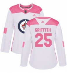 Womens Adidas Winnipeg Jets 25 Seth Griffith Authentic White Pink Fashion NHL Jersey Womens Adidas Winnipeg Jets 25 Seth Griffith Authentic White Pink Fashion NHL Jersey