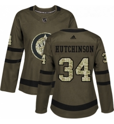 Womens Adidas Winnipeg Jets 34 Michael Hutchinson Authentic Green Salute to Service NHL Jersey Womens Adidas Winnipeg Jets 34 Michael Hutchinson Authentic Green Salute to Service NHL Jersey