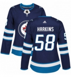 Womens Adidas Winnipeg Jets 58 Jansen Harkins Authentic Navy Blue Home NHL Jersey Womens Adidas Winnipeg Jets 58 Jansen Harkins Authentic Navy Blue Home NHL Jersey