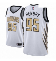 Men NBA 2018 19 Atlanta Hawks 95 DeAndre Bembry City Edition White Jersey Men NBA 2018 19 Atlanta Hawks 95 DeAndre Bembry City Edition White Jersey