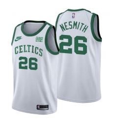 Men Boston Celtics 26 Aaron Nesmith Men Nike Releases Classic Edition NBA 75th Anniversary Jersey White Men Boston Celtics 26 Aaron Nesmith Men Nike Releases Classic Edition NBA 75th Anniversary Jersey White