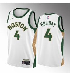 Men Boston Celtics 4 Jrue Holiday White 2023 24 City Edition Stitched Basketball Jersey Men Boston Celtics 4 Jrue Holiday White 2023 24 City Edition Stitched Basketball Jersey