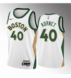Men Boston Celtics 40 Luke Kornet White 2023 24 City Edition Stitched Basketball Jersey Men Boston Celtics 40 Luke Kornet White 2023 24 City Edition Stitched Basketball Jersey
