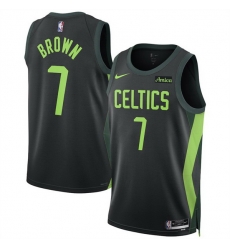 Men Boston Celtics 7 Jaylen Brown Black 2024 25 City Edition Stitched Basketball Jersey Men Boston Celtics 7 Jaylen Brown Black 2024 25 City Edition Stitched Basketball Jersey
