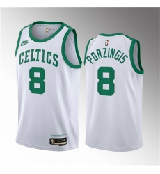 Men Boston Celtics 8 Kristaps Porzingis White 2023 Draft Association Edition Stitched Basketball Jersey Men Boston Celtics 8 Kristaps Porzingis White 2023 Draft Association Edition Stitched Basketball Jersey