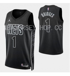Men Brooklyn Nets 1 Mikal Bridges Black 2022 2023 Stitched Basketball Jersey Men Brooklyn Nets 1 Mikal Bridges Black 2022 2023 Stitched Basketball Jersey